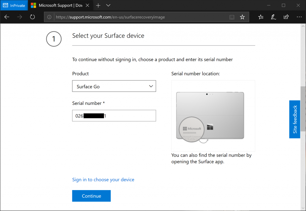 surface pro x serial number